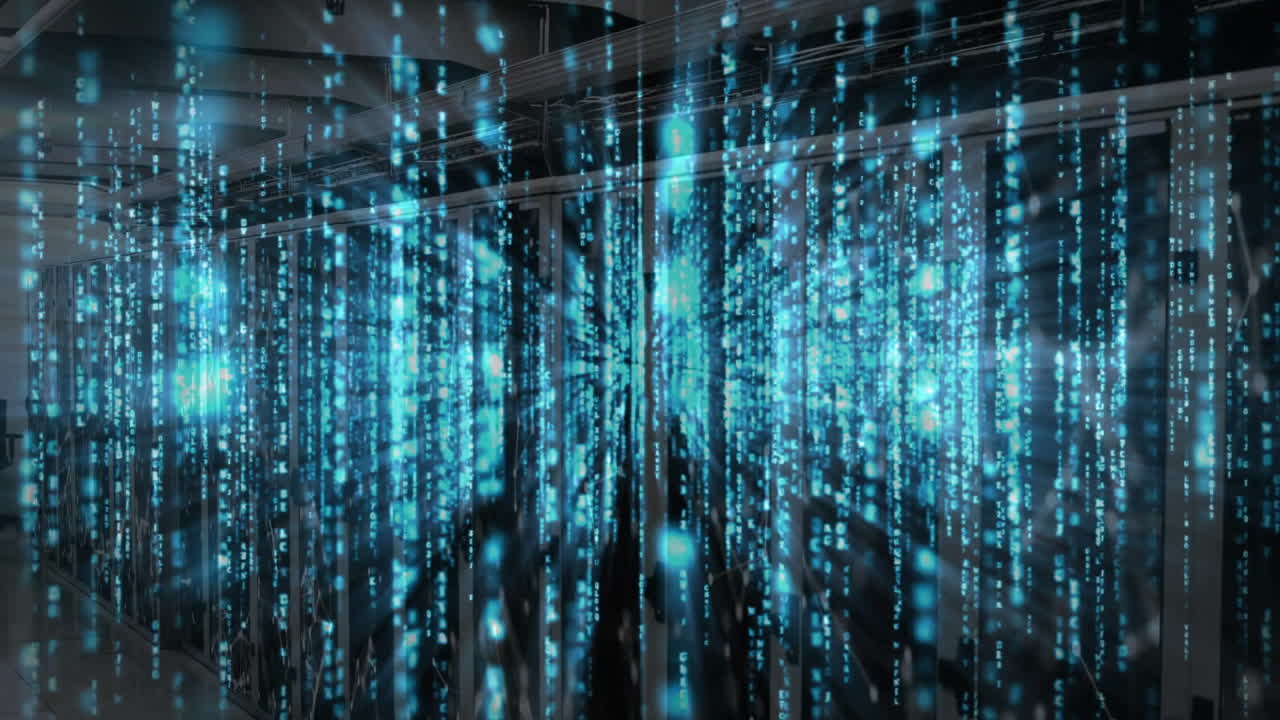Animation of digital data processing over computer servers