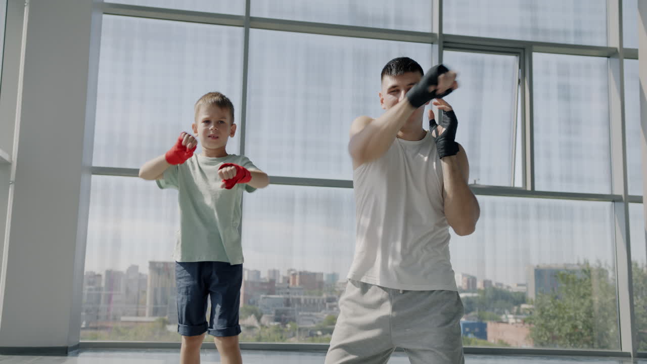 Father and Son Boxing Training