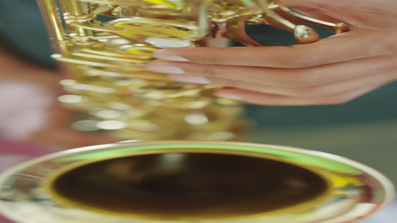 High Angle of Playing Saxophone