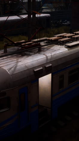 train at a station at night