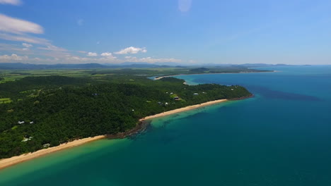 drone view of the coast of queensland australia, mission beach