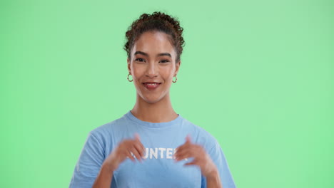 volunteer woman giving thumbs up