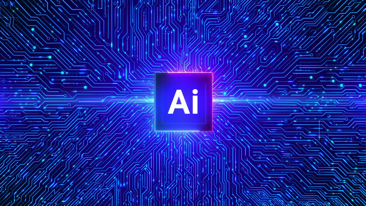 Artificial intelligence ai machine learning computer business technology loop background internet