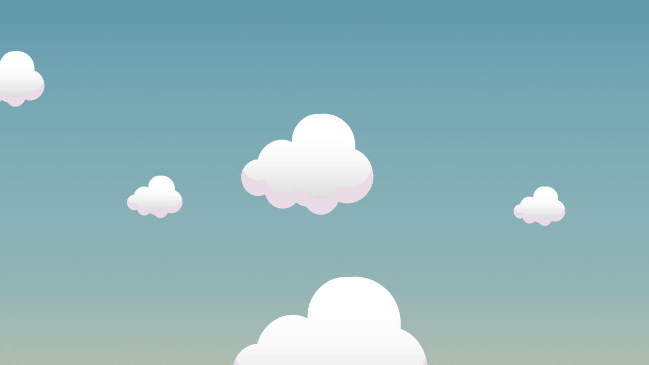 animación de nubes sobre un fondo azul