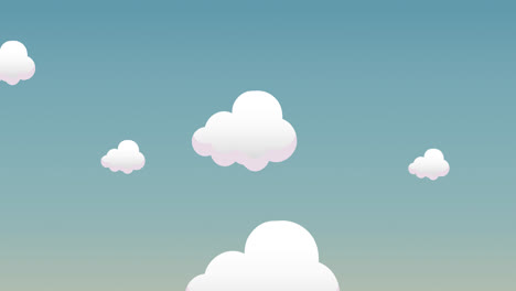 Animation-of-clouds-on-blue-background