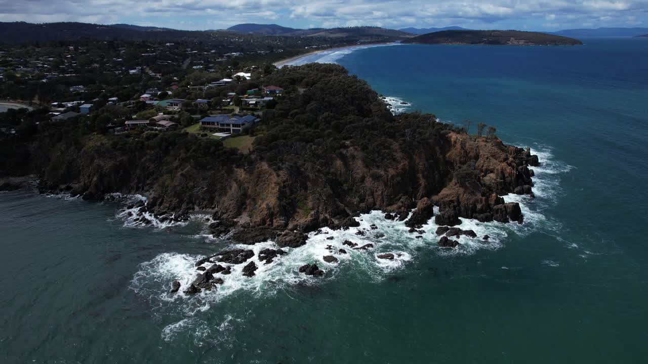 Drone Shot Over Spectacle Head - National Whale Trail In Tasmania, Australia