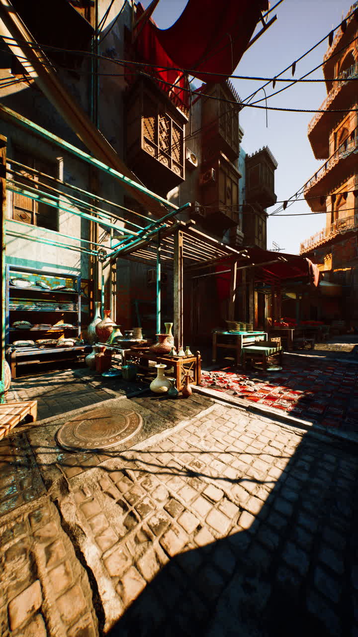 A narrow street in a Middle Eastern city