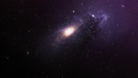 Galaxie-Und-Violetter-Nebel-Im-Weltraum