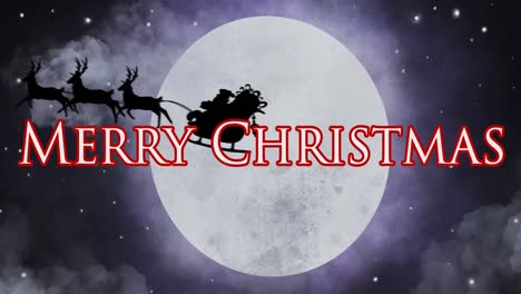 Animation-of-merry-christmas-text-over-santa-in-sleigh