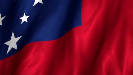 la bandera de samoa agitando 4k