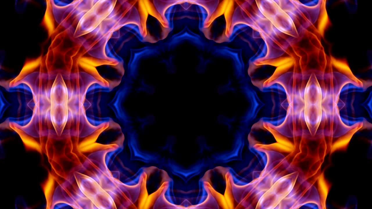 abstract flor caleidoscopio tecnología animación, fondo, renderización, bucle