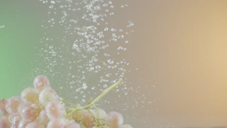 water splashing on grapes