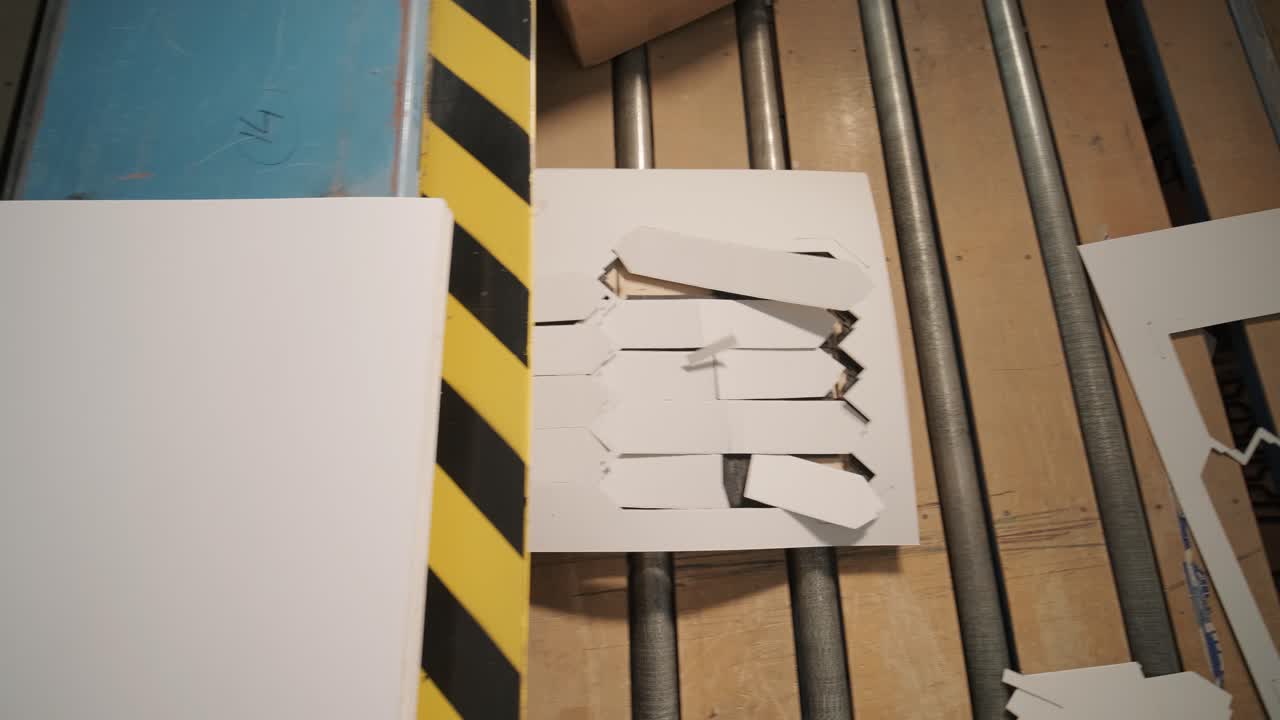 Cardboard on a production line