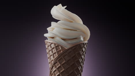 animation of putting ice cream in a waffle cone