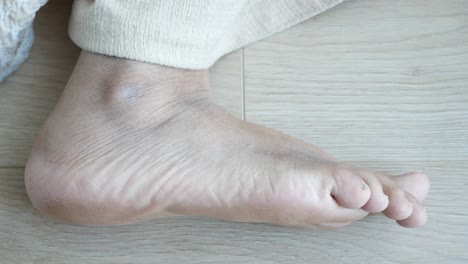 close-up view of a person's foot