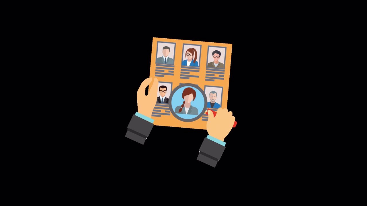 Animated Hands Reviewing Resumes and Selecting a Candidate