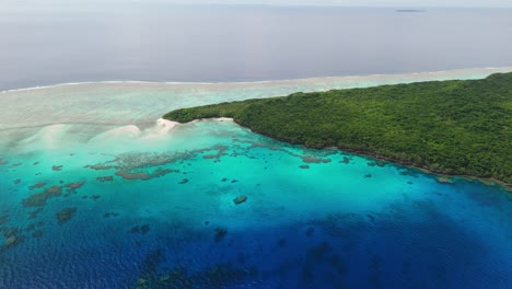 coral reef in fiji seen from an aerial view