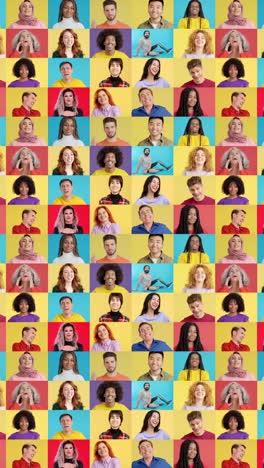 diverse group of happy people collage