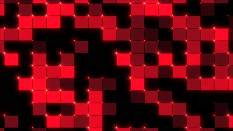 digital red squares pattern with neon glitters