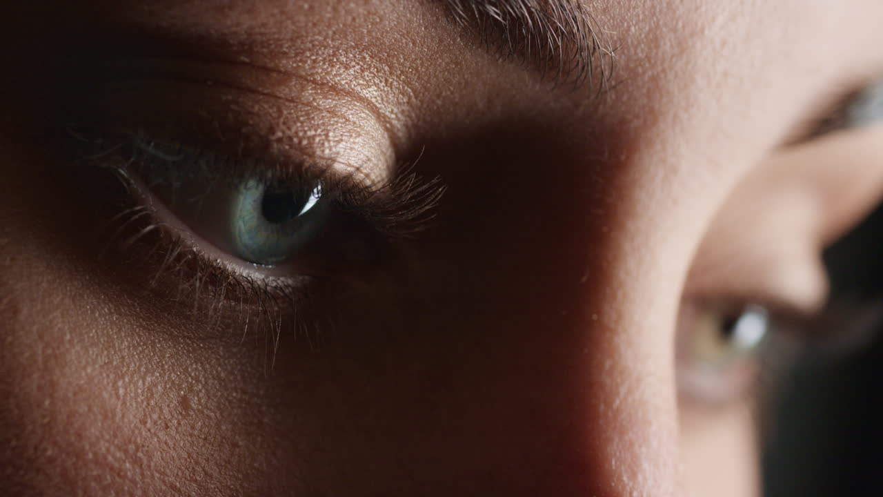 close up beautiful eyes blinking macro natural beauty light reflection on iris