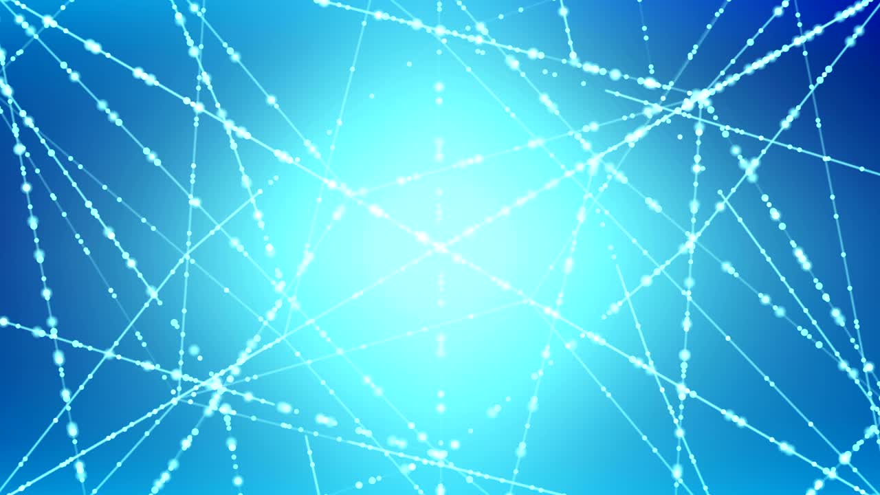 Abstract pattern wireframe polygon bokeh light frame structure, Blockchain cryptocurrency concept design illustration on blue gradient background seamless looping animation 4K