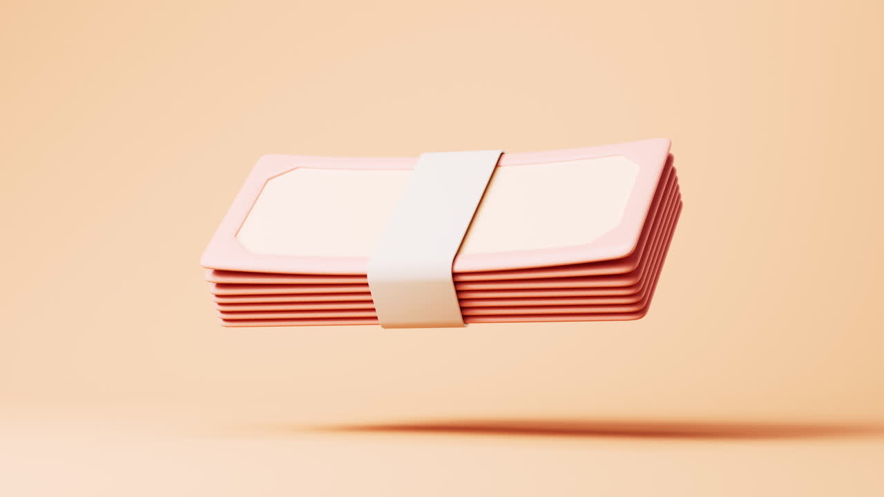 은행권 의 루프 애니메이션, 3d 렌더링