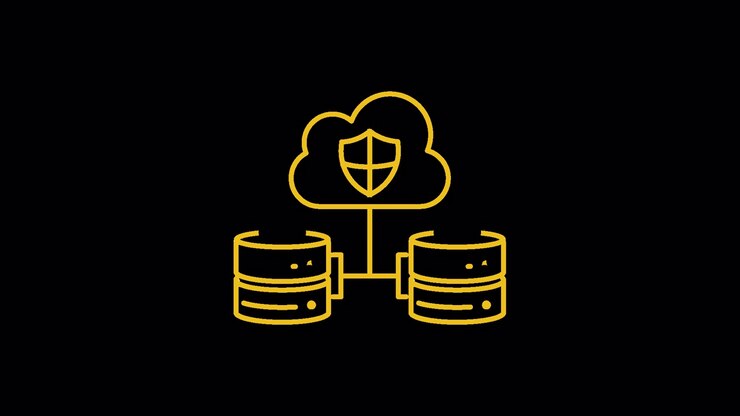 Animated Icon of Cloud Security Protecting Database Servers