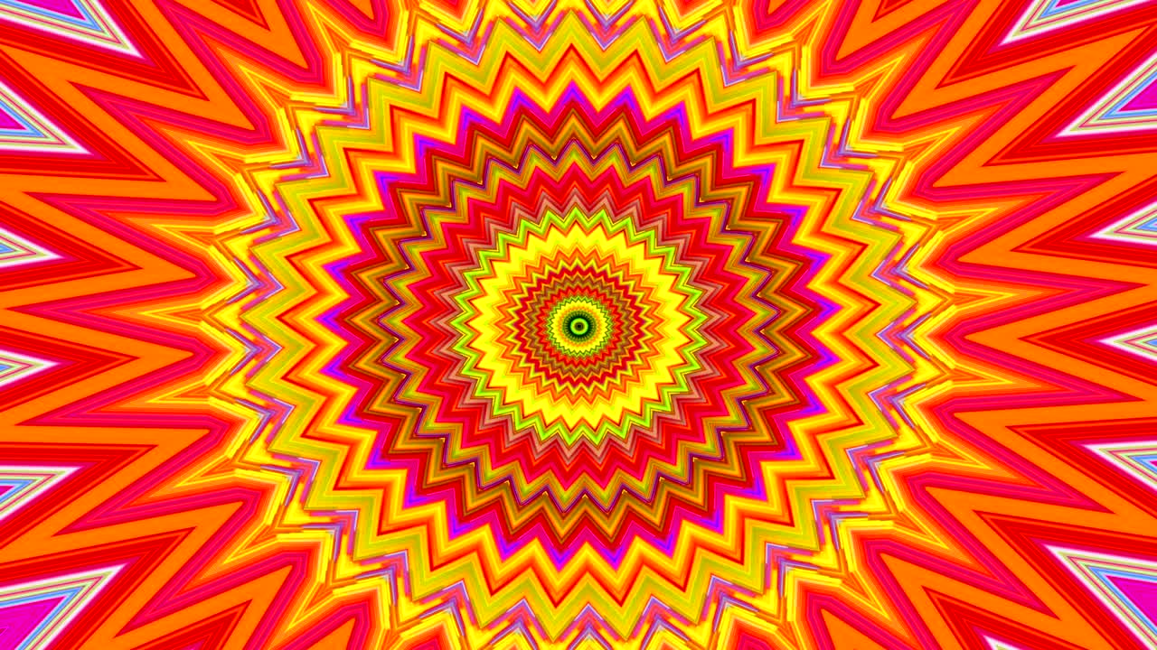 Hypnotic and trippy neon colored bouncing kaleidoscope - seamless looping