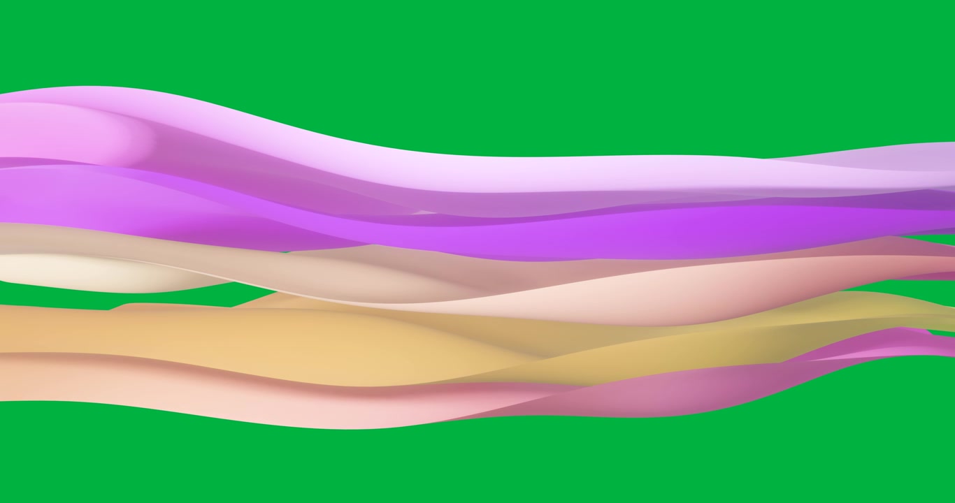 Animation of pink to yellow gradient layers waving over transparent background