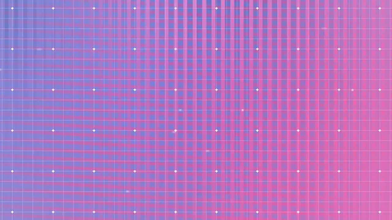 분홍색과 보라색 배경에  ⁇ 색 점의 애니메이션
