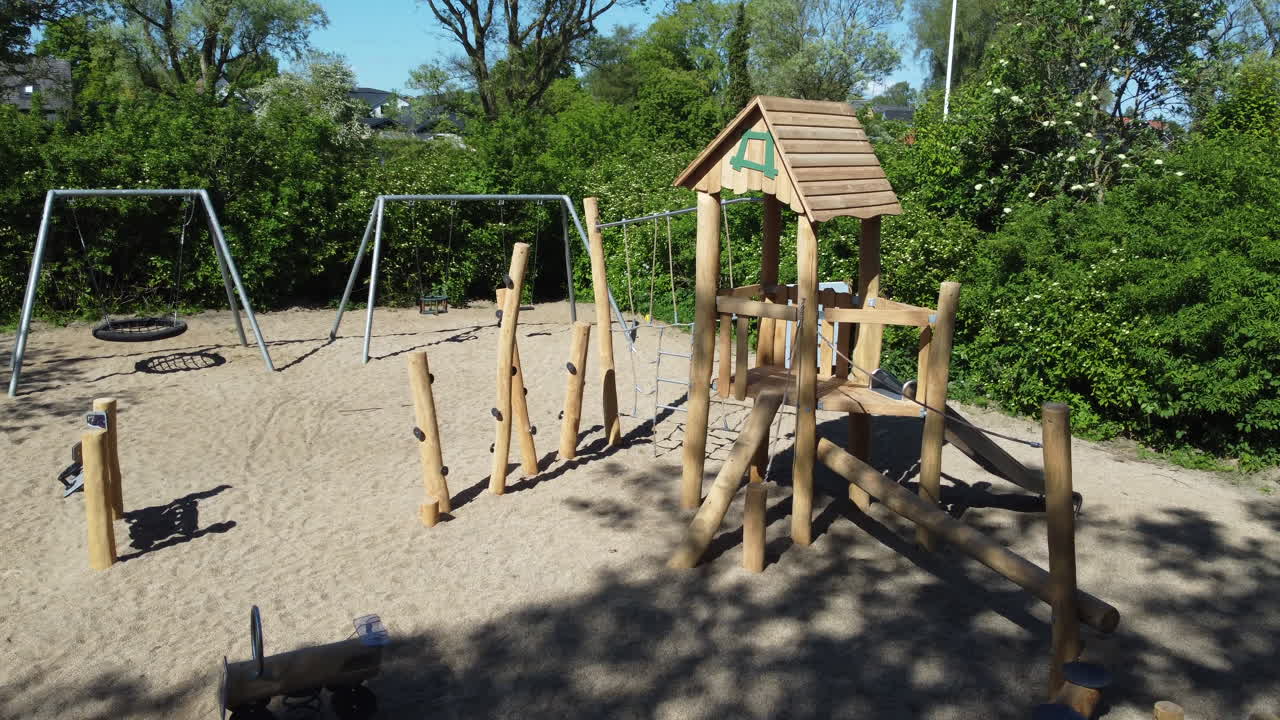 Public playground in a village in Denmark