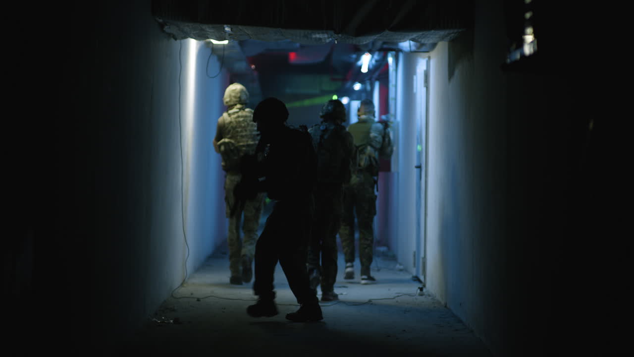 Military Training Exercise in a Tunnel