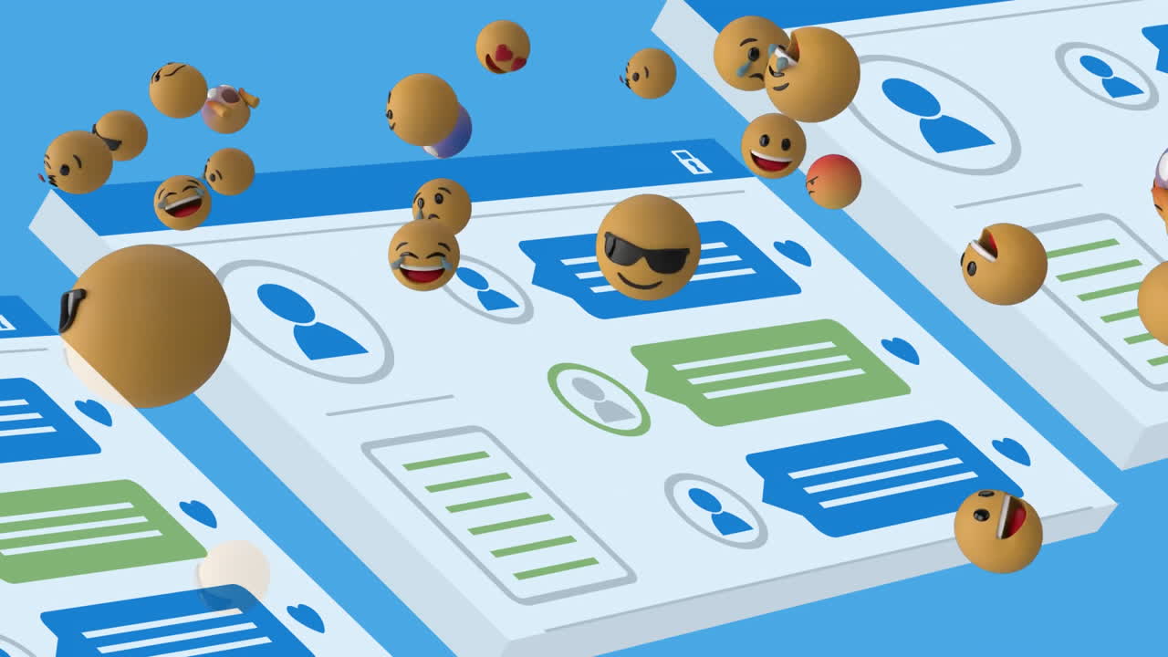 iconos de emoji con libros de direcciones en el fondo