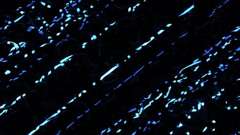 abstract looped 4k dark background with blue neon light runing on curved tubes. bg for festive show or holiday events, exhibitions, festivals or concerts, music videos, vj loop for night clubs
