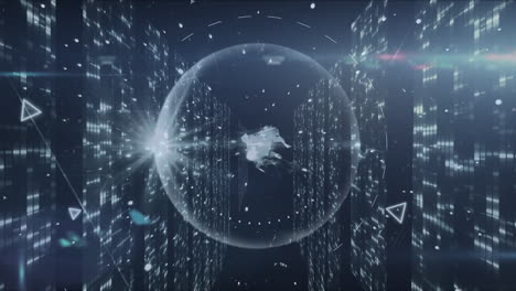 animación de formas en movimiento sobre puntos de luz