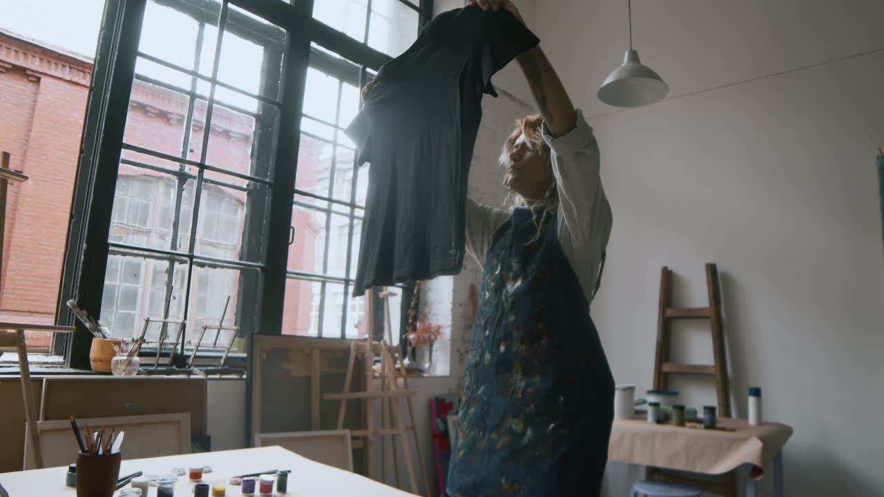 Artist in an art studio