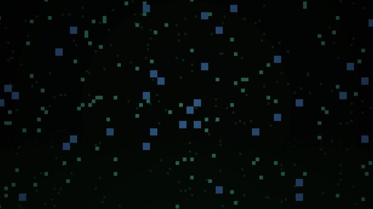Sfondo Animato Astratto con Pixel Blu e Verdi Fluttuanti