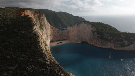 navagio beach, greece - stunning aerial view