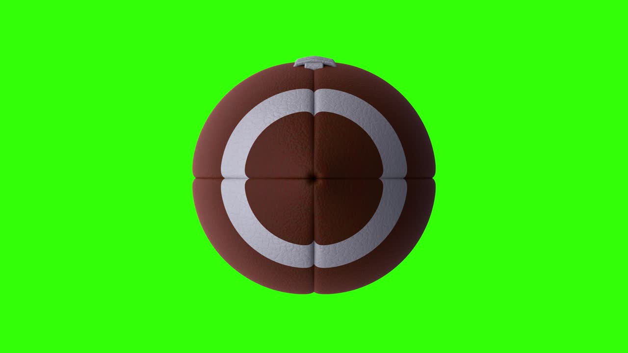 Beautiful Rugby Ball on a green screen - chromakey background, loop