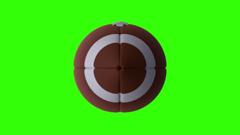 beautiful rugby ball on a green screen - chromakey background, loop