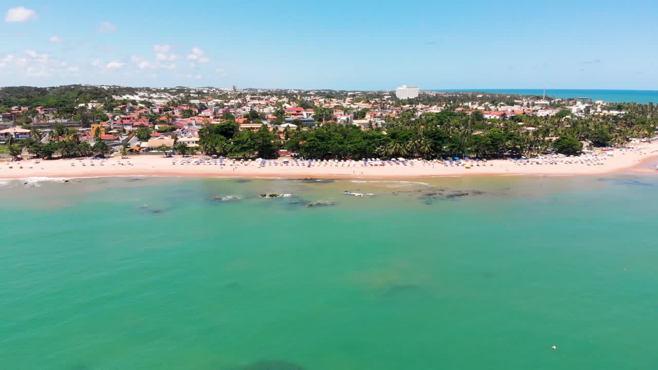 Aerial View of a Beautiful Tropical Beach Town