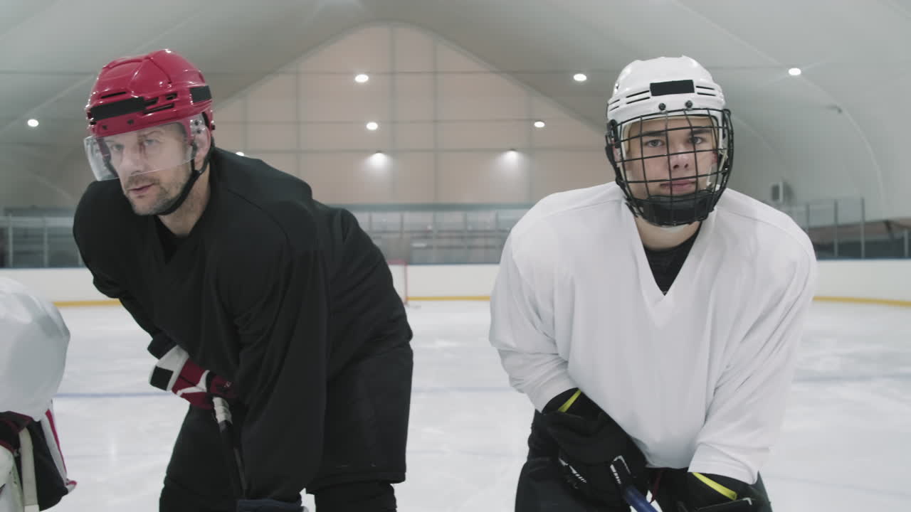 Hockey Players Standing In Line