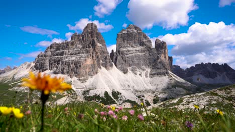 national nature park tre cime in the dolomites alps. beautiful nature of italy.