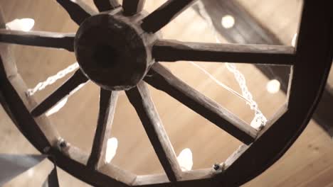 rustic wooden wagon wheel chandelier