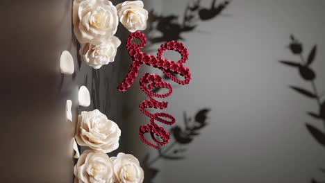 soft floral love rose elegance on black background vertical