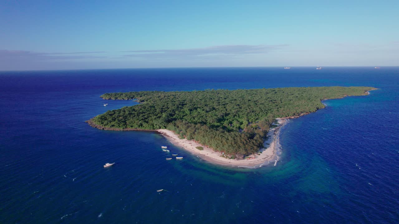 Aerial View of Mbudya Island at sunset in Dar Es Salaam, Tanzania