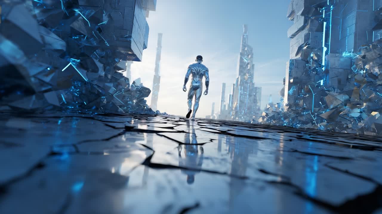 Futuristic Cyborg Cityscape