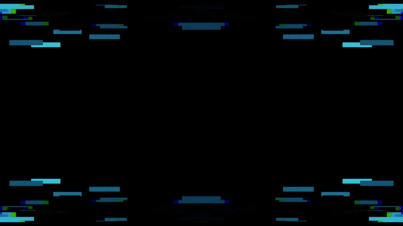 Abstract Digital Glitch Effect with Blue Rectangular Bars