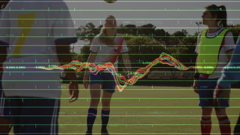 animación del procesamiento de datos financieros sobre diversos jugadores de fútbol