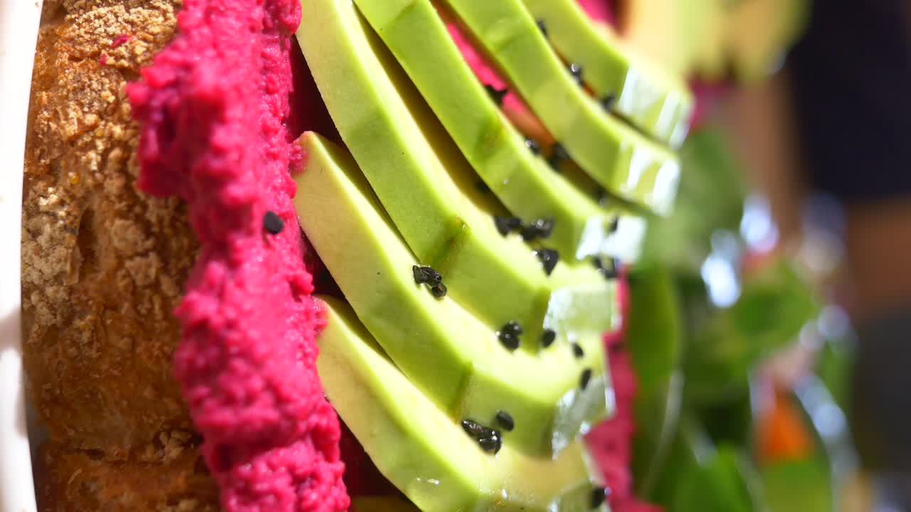 Avocado Toast with Beet Hummus